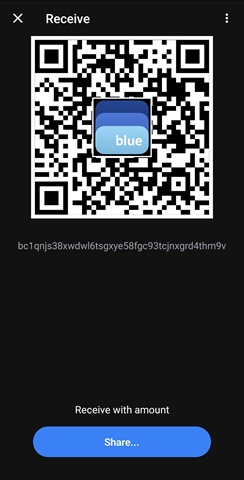 BlueWallet - Recieve BTC