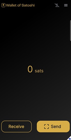 Wallet of Satoshi Main Screen